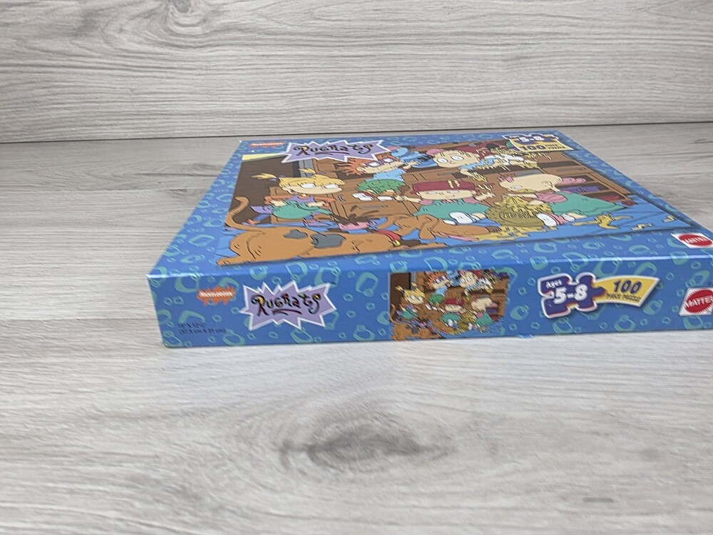 Rugrats Nickelodeon Mattel Cardboard Jigsaw Puzzle w Box USA Vtg SU61